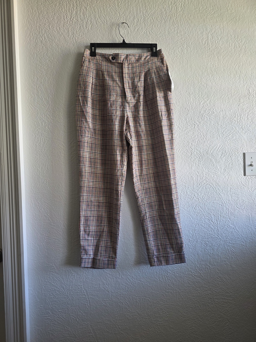 Preppy Lost + Wander Plaid Cropped Pants in Beige and Brown